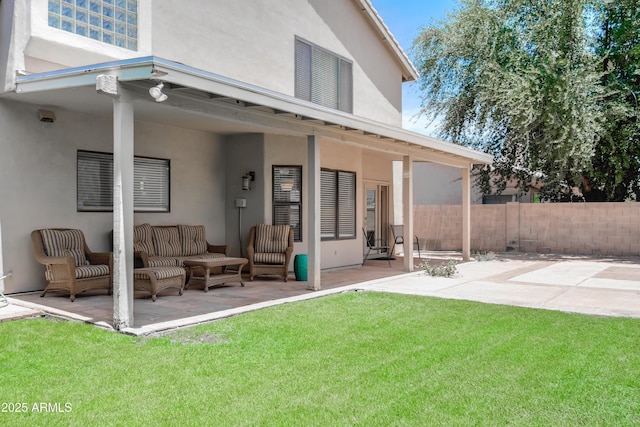 3921 W Jasper Dr, Chandler, AZ 85226 - back of house featuring a patio area, an outdoor hangout area, and stucco siding