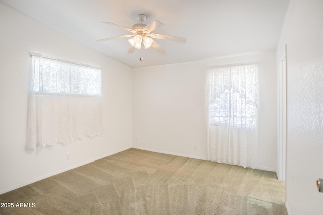 301 Whitton St, Sierra Vista, AZ 85635 - carpeted empty room featuring ceiling fan, baseboards, and vaulted ceiling