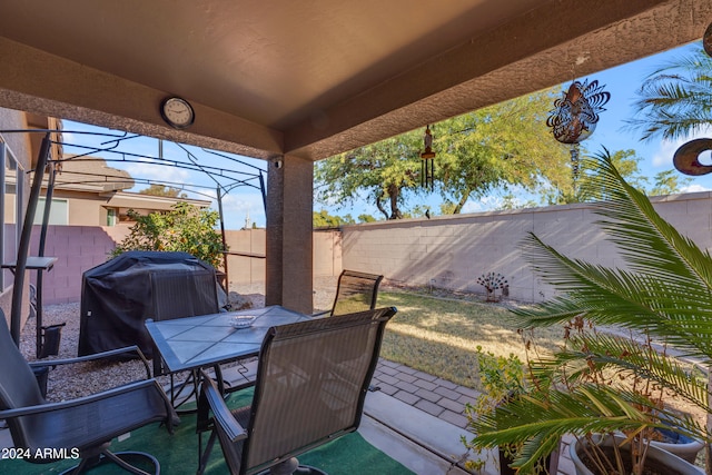 view of patio featuring area for grilling