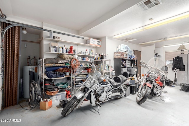 garage with water heater