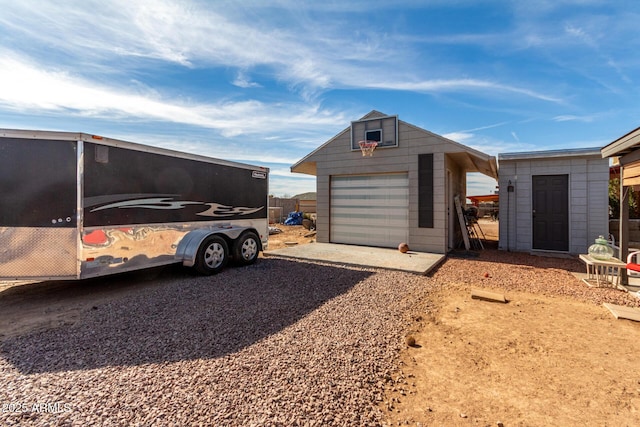 view of outdoor structure with a garage