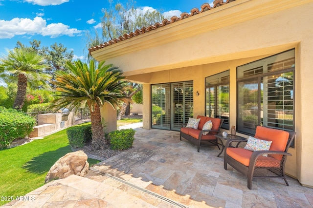 7734 E Monica Dr, Scottsdale, AZ 85255 - view of patio / terrace featuring outdoor lounge area
