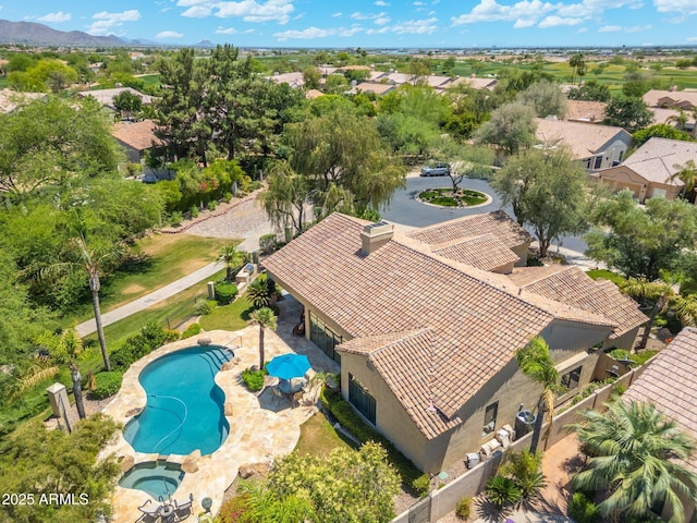 7734 E Monica Dr, Scottsdale, AZ 85255 - aerial perspective of suburban area featuring a pool