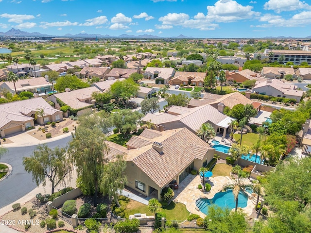 7734 E Monica Dr, Scottsdale, AZ 85255 - aerial perspective of suburban area featuring a pool area and mountains