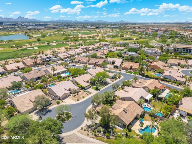7734 E Monica Dr, Scottsdale, AZ 85255 - aerial perspective of suburban area with a golf club and a water and mountain view