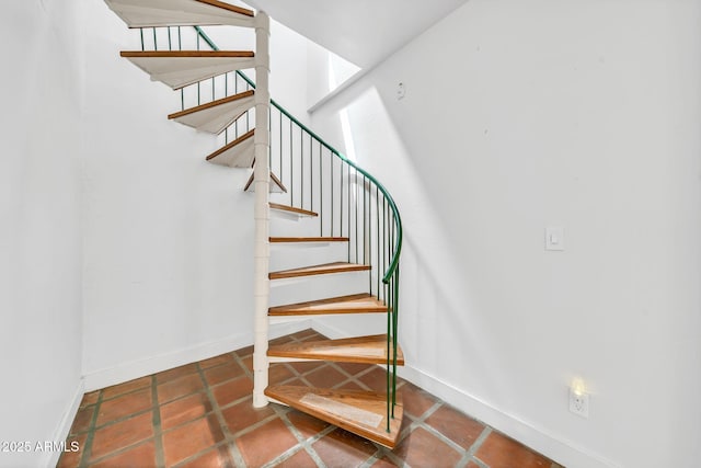 stairs with baseboards