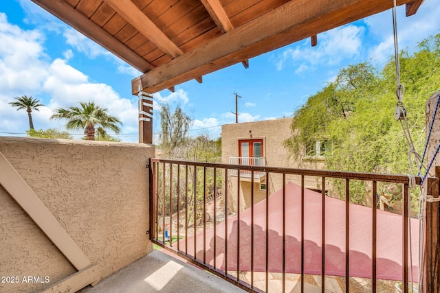 balcony with french doors