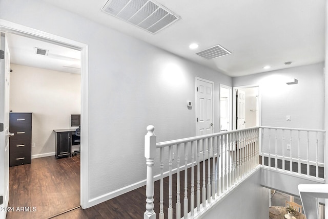 hall featuring dark hardwood / wood-style floors