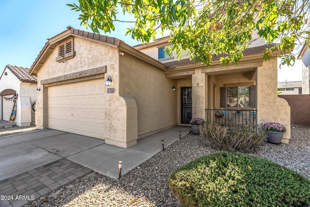 view of front of home featuring a garage