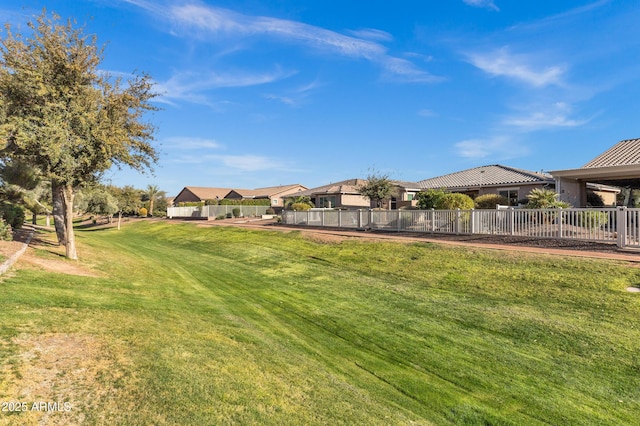 view of yard with fence