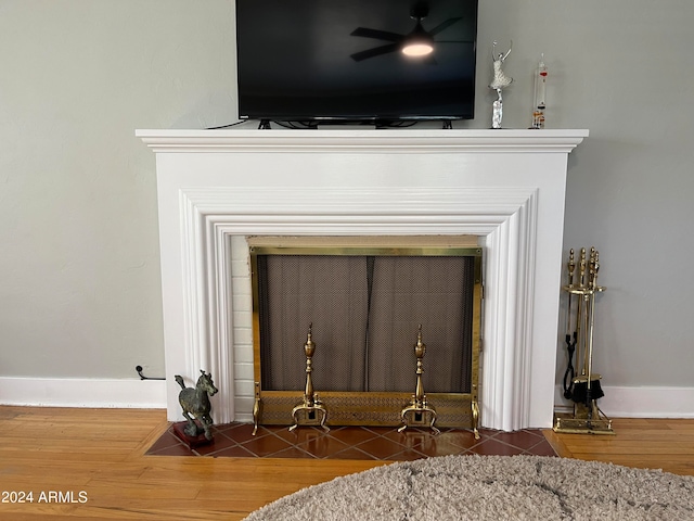 details featuring wood-type flooring and ceiling fan