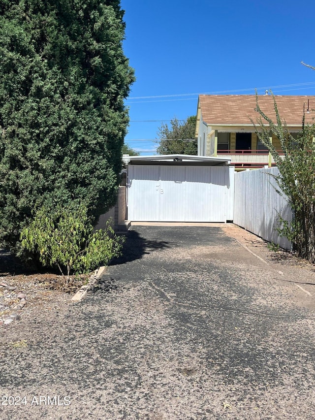 view of garage