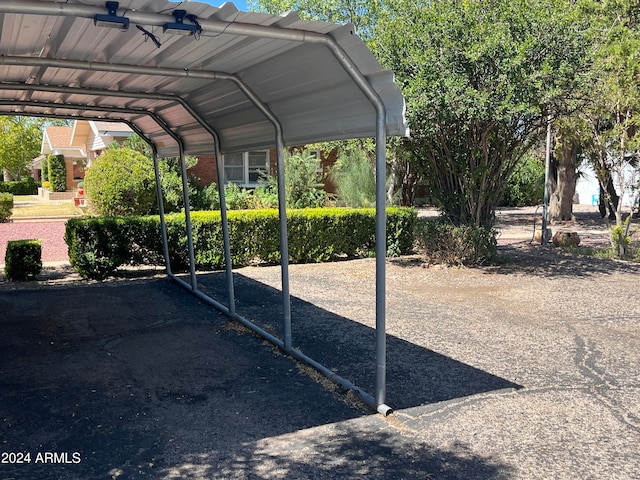 view of car parking featuring a carport