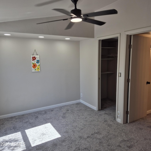 2946 N 14th St N Unit 14, Phoenix, AZ 85014 - unfurnished bedroom with carpet floors, a walk in closet, a closet, and ceiling fan