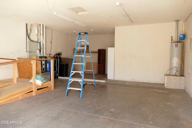 garage with water heater