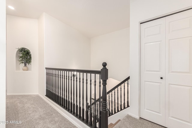 1202 E Libby St, Phoenix, AZ 85022 - staircase featuring carpet floors, baseboards, and recessed lighting