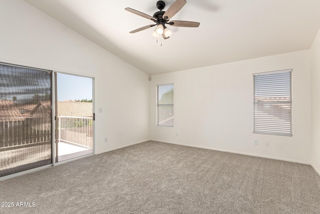 1202 E Libby St, Phoenix, AZ 85022 - carpeted spare room with a ceiling fan, vaulted ceiling, and baseboards