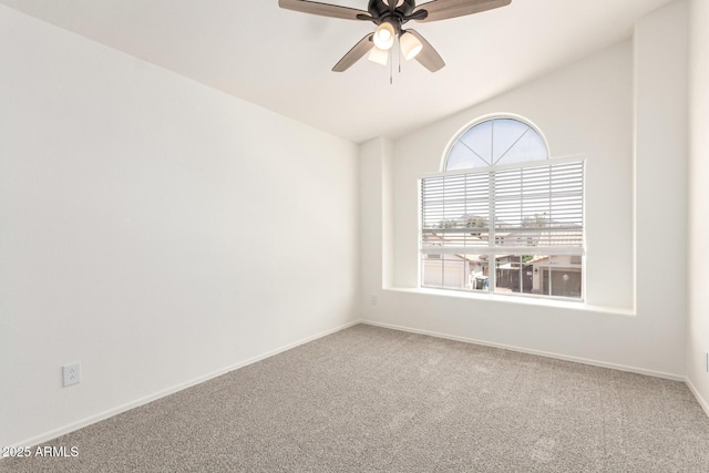 1202 E Libby St, Phoenix, AZ 85022 - carpeted spare room featuring ceiling fan, lofted ceiling, and baseboards