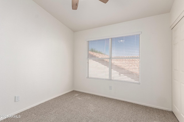 1202 E Libby St, Phoenix, AZ 85022 - unfurnished room featuring carpet flooring, a ceiling fan, baseboards, and lofted ceiling