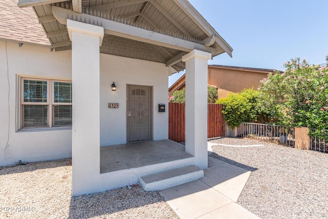 430 N 17th Ave, Phoenix, AZ 85007 - entrance to property featuring stucco siding and roof with shingles