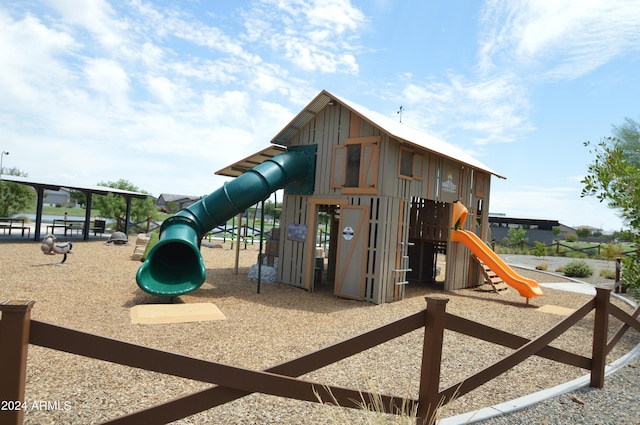 view of community jungle gym