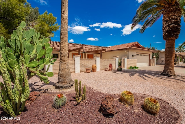 view of front of house with a garage