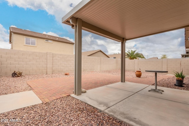 view of patio with a fenced backyard