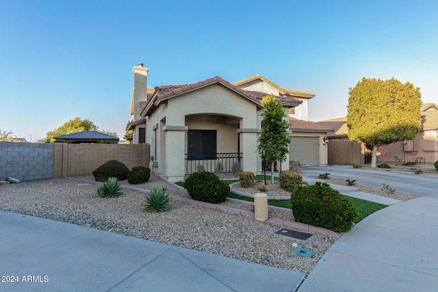 view of front facade with a garage