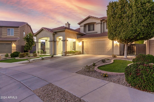 view of front of home featuring a garage