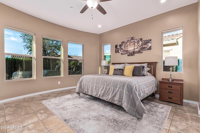 bedroom with ceiling fan