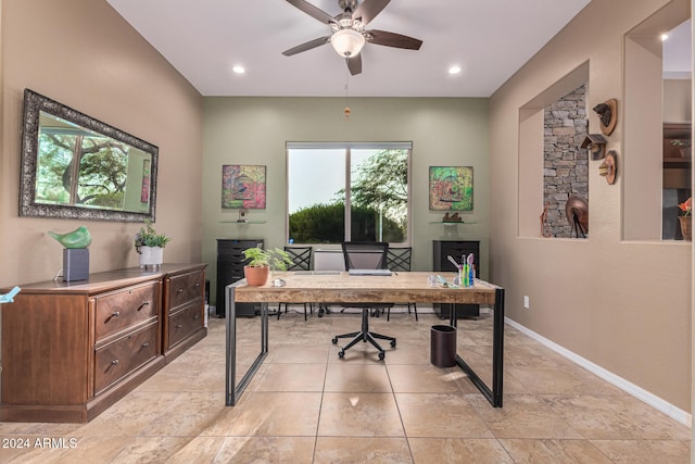 office with ceiling fan