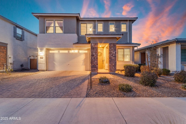 view of property with a garage