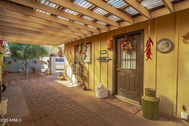 view of patio with a pergola