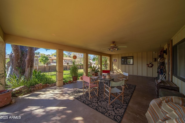 view of patio / terrace with ceiling fan