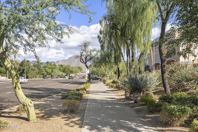 view of street with a mountain view