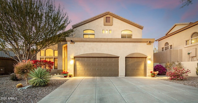 view of front facade featuring a garage