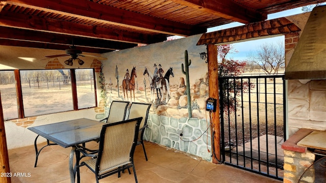 view of patio / terrace featuring ceiling fan