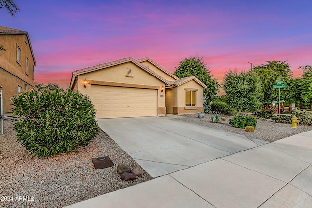 view of front of house with a garage