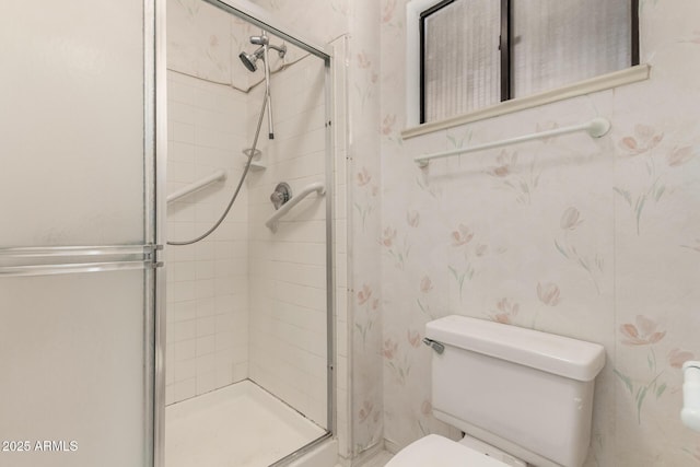 9857 W Tonto Ln, Peoria, AZ 85382 - full bathroom featuring a shower stall and wallpapered walls