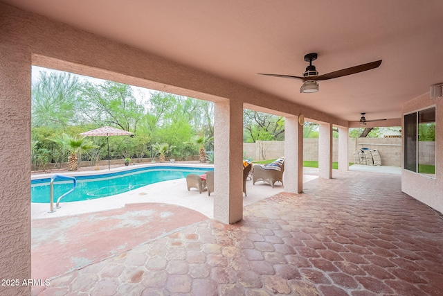 901 W Beck Ln, Phoenix, AZ 85023 - view of pool featuring a patio, ceiling fan, a fenced backyard, and a fenced in pool