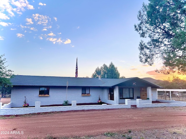 view of ranch-style home