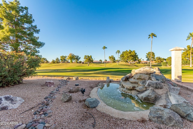 view of home's community with a lawn