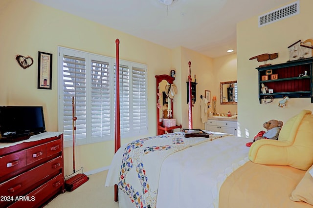 bedroom with carpet floors