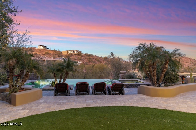 15956 E Tombstone Trl, Fountain Hills, AZ 85268 - view of patio featuring an outdoor pool and an in ground hot tub