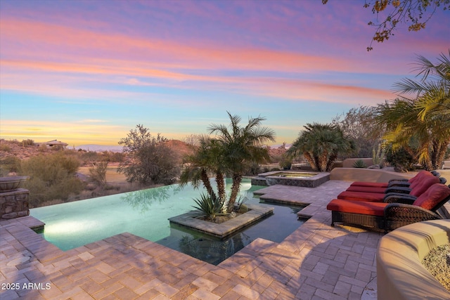 15956 E Tombstone Trl, Fountain Hills, AZ 85268 - view of swimming pool featuring a patio area and a pool with connected hot tub
