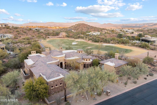 15956 E Tombstone Trl, Fountain Hills, AZ 85268 - bird's eye view featuring a mountain view and view of golf course