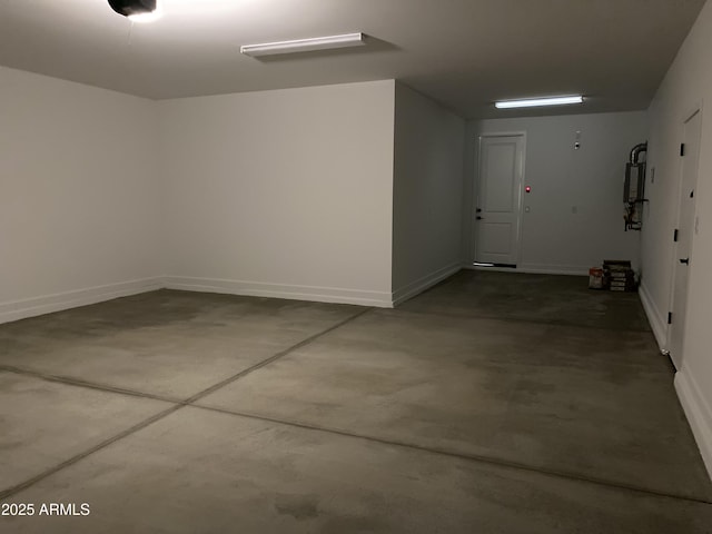 garage with baseboards