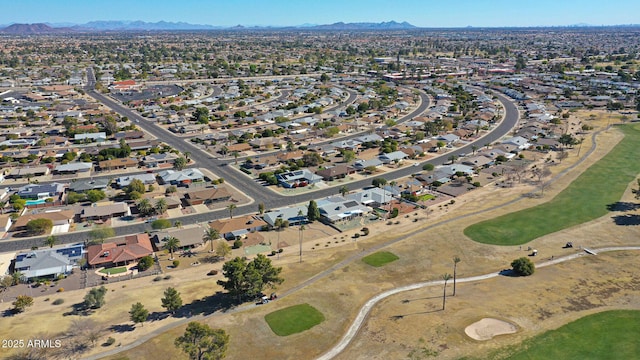 bird's eye view featuring a mountain view