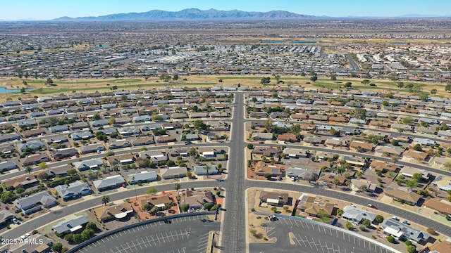 aerial view with a mountain view