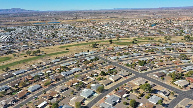 aerial view with a mountain view